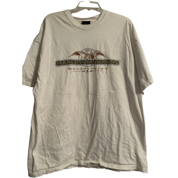 GUC Harley Davidson Men's White Short Sleeve T Shirt Edmond, OKlahoma Sz XXL - Picture 1 of 5